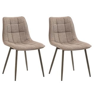 Lot De 2 Chaises Malaga En Tissu Coloris Gris Foncé