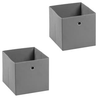 Lot De 2 Boîtes De Rangement Bella, En Tissu Gris