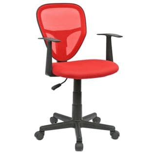 Chaise De Bureau Pour Enfant Studio Avec Accoudoirs Hauteur Réglable, Rouge