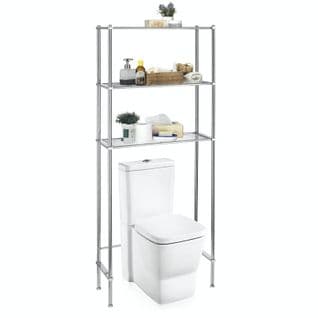 Étagère Wc Rafa 3 Tablettes, En Métal Chromé