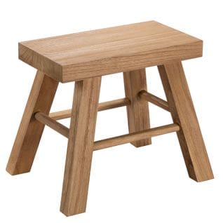 Tabouret Décoratif Rosal En Bois, Rectangulaire