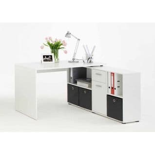 Bureau D'angle Réversible "oxela" 135cm Blanc