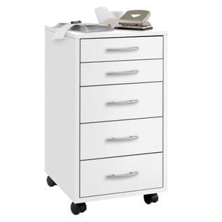 Caisson De Bureau 5 Tiroirs "dydre" 63cm Blanc