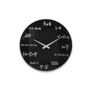 Horloge Murale Mathématique En Verre - Noir - D 36 Cm