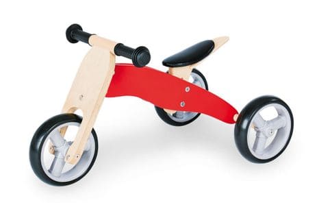 Tricycle En Bois Charlie En Bois De Bouleau Rouge Naturel