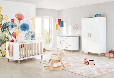 Ensemble Chambre Bébé « lumi » Large Grande Avec Petit Lit Bébé, à 3 Éléments