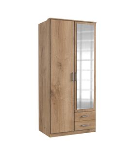 Armoire 1 Porte  1 Porte Miroir Et 2 Tiroirs - L91 Cm