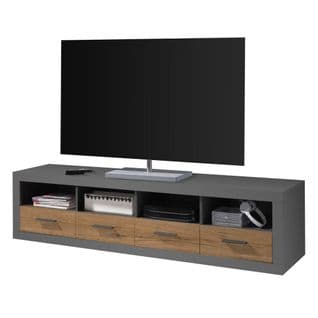 Meuble TV L192 cm  MATT gris et imitation chêne