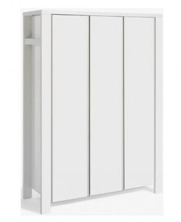 Armoire Bébé 3 Portes Bois Laqué Blanc Milano White L 139 X H 195 X P 55 Cm