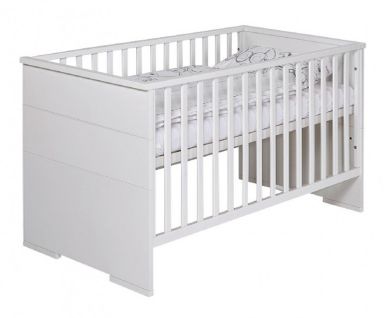 Lit Bébé 70x140 Cm Bois Laqué Blanc Maxx White L 148 X H 83 X P 77 Cm