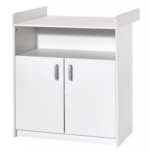 Commode Avec Plan à Langer 2 Portes Bois Blanc Classic White L 78 X H 85 X P 41 Cm