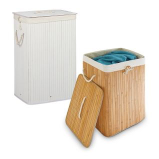 Lot De 2 Paniers À Linge En Bambou