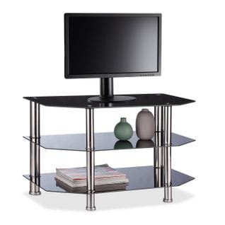 Table TV Verre Noir