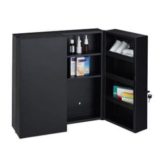 Armoire à Pharmacie Xxl En Acier Anthracite 53x19x53.5