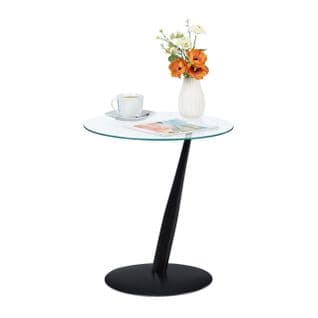 Table D’appoint Noire En Verre