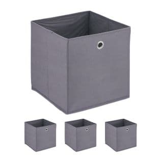 Lot De 4 Boîtes De Rangement Grises