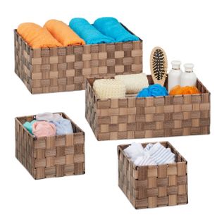 Panier Tressé Rangement En Lot De 4