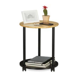 Table D'appoint Ronde Sur Roulettes