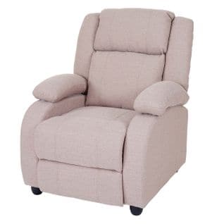 Fauteuil TV Lincoln, Fauteuil De Relaxation, Tissus ~ Crème-gris