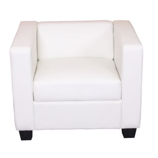 Fauteuil Club / Lounge Lille, 86x75x70 cm, Simili-cuir, Blanc