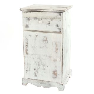 Commode / Table D'appoint / Chevet / Table Haute, 35x29x63cm, Shabby, Vintage ~ Blanc