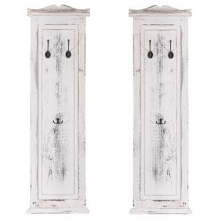 2x Patère, Portemanteau, Vestiaire Ouvert, 28x3,5x109cm ~ Shabby, Vintage, Blanc