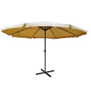 Parasol Aluminium Meran Pro Ø 5m Avec Volant ~ Crème