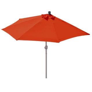 Demi-parasol Aluminium Balcon Ou Terrasse, Ip 50+, 285cm ~ Terracotta Sans Pied