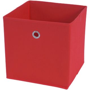Box Pliable T362, Box De Rangement, Tissu 28x28x28cm ~ Rouge
