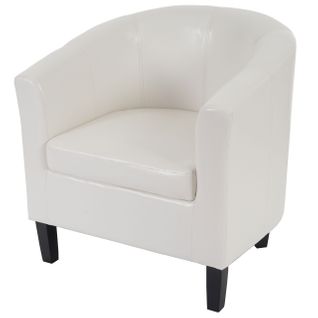 Fauteuil Newport T379, Fauteuil De Salon / Club, Similicuir ~ Blanc