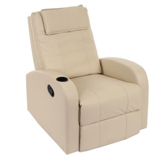 Fauteuil De Télévision Durham, Fauteuil Relax, Chaise Longue, Similicuir ~ Crème