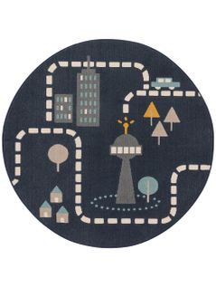 Tapis Enfant Juno Bleu  120 Cm Rond