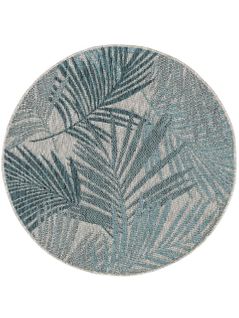 Tapis D'extérieur et Intérieur Rond Cleo Bleu  120 Cm Rond