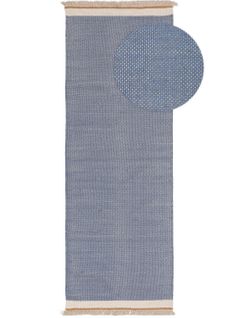 Tapis De Couloir En Laine Karla Bleu 70x200 Cm