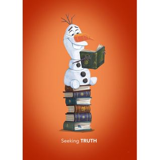 Poster Disney La Reine Des Neiges 2 - Olaf Cherche La Vérité Dans Les Livres 50 Cm X 70 Cm