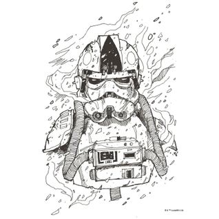 Poster D'art Star Wars Pilote De Chasseur Dessin - 50 X 70 Cm