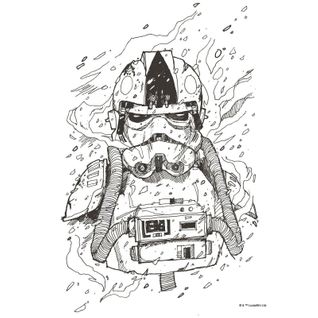 Poster D'art Star Wars Pilote De Chasseur Dessin - 40 X 50 Cm