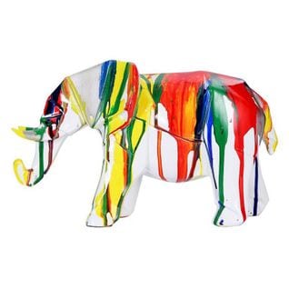 Statuette Déco "éléphant" 33cm Multicolore