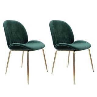 Lot De 2 Chaises Design "charlize" 90cm Vert et Or