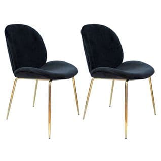 Lot De 2 Chaises Design "charlize" 90cm Noir et Or