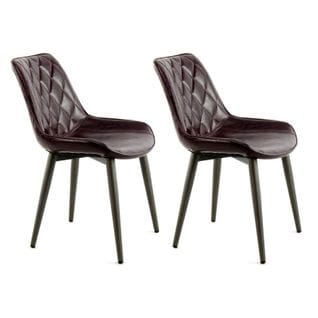 Lot De 2 Chaises Design "cecil" 81cm Violet Foncé