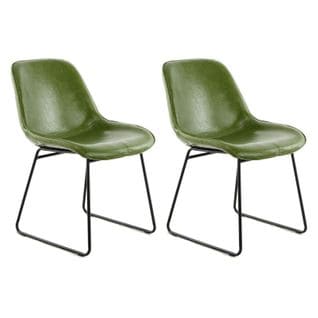 Lot De 2 Chaises Design "cora" 81cm Vert