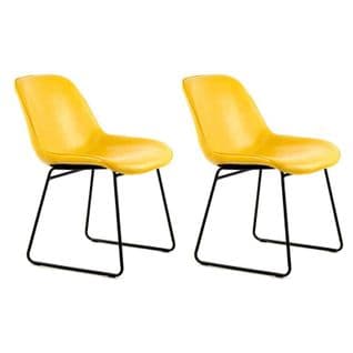 Lot De 2 Chaises Design "cora" 81cm Jaune