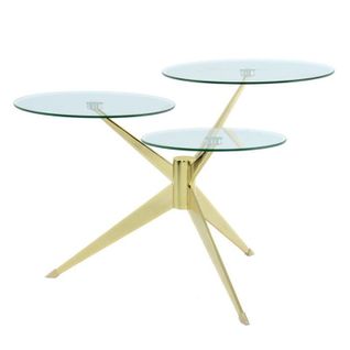 Table D'appoint Design "triplet" 75cm Or