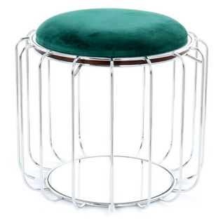 Pouf et Table D'appoint "comfortable" 50cm Vert et Argent