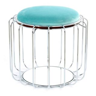 Pouf et Table D'appoint "comfortable" 50cm Menthe et Argent