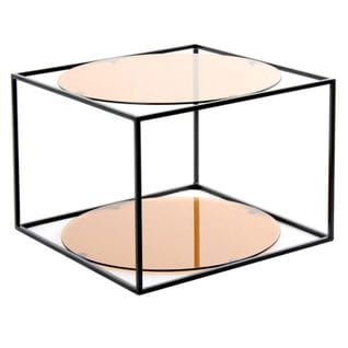 Table D'appoint Design "cody" 50cm Terracotta et Noir