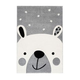 Tapis De Chambre Enfant Ours "leonora" Argent 120 X 170 Cm