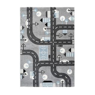 Tapis De Chambre Enfant Voiture "marree" Argent 80 X 150 Cm