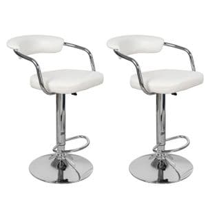 Lot De 2 Chaises De Bar "midnight" 105cm Blanc